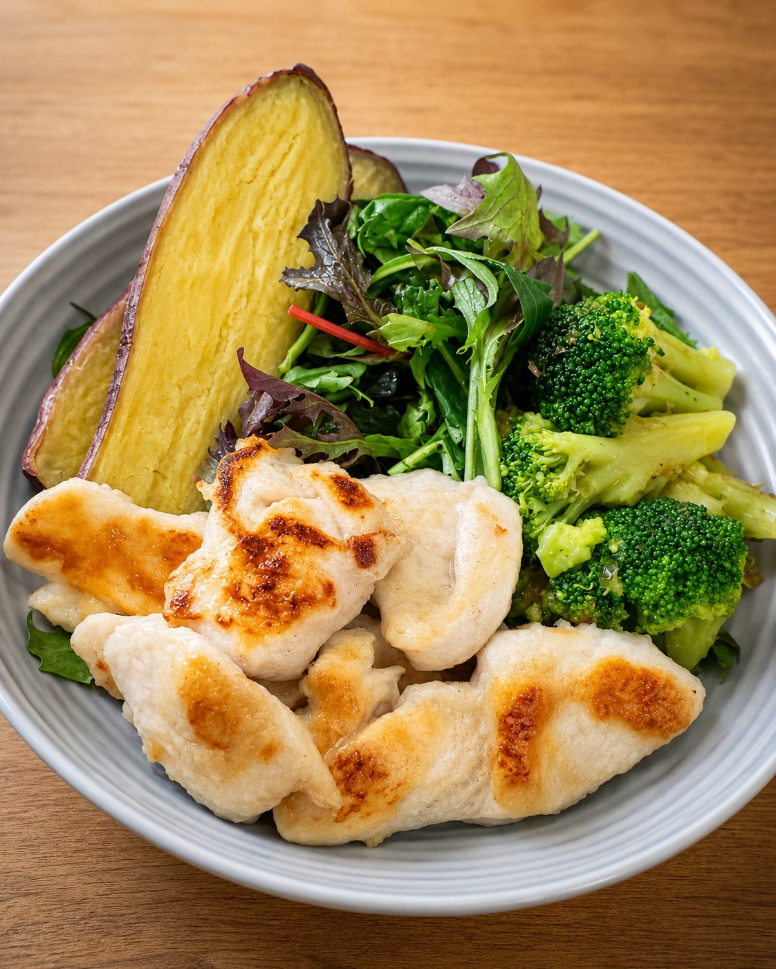 Chicken sweet potato broccoli fat loss meal