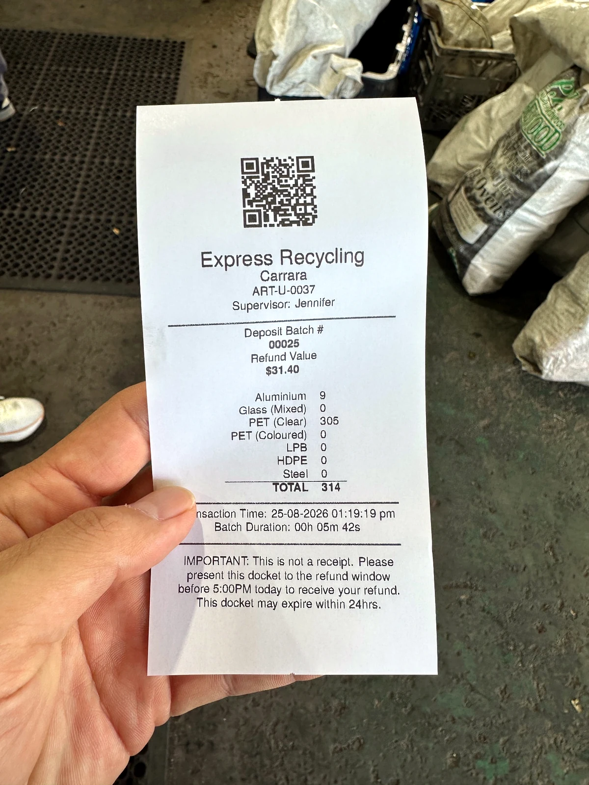 Express Recycling Carraraの314本31ドル40セントのdocket